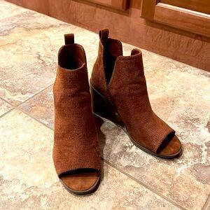 Booties! Rich cognac color.  Worn once. Size 8